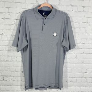 F&G Tech Golf Polo Shirt Adult Large Blue Comfort Mens Stripped The Captain's